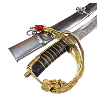Réplica de sable de caballería «Radziwiłłówka» de 1917 con la inscripción «Honor y patria»: grabado personalizado, regalo elegante, acero sin templar, longitud de 91 cm