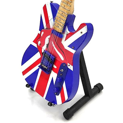 Mini guitarra coleccionable Rolling Stones UK&Tongue MGT-2301B de madera de caoba, posibilidad de grabado personalizado, regalo ideal para cualquier ocasión, altura 27,5 cm  