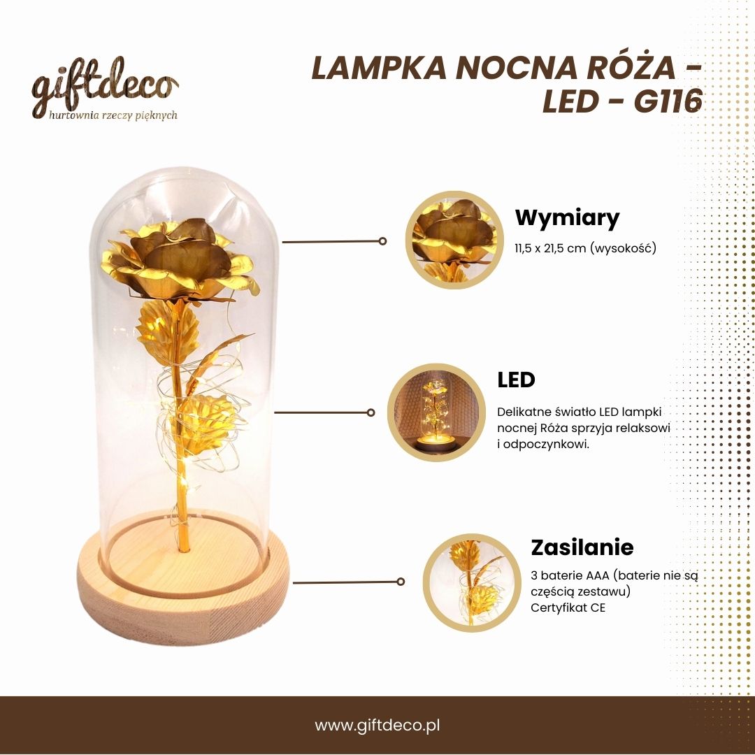 Lámpara nocturna Rosa LED con posibilidad de personalización con grabado, regalo romántico, altura 21,5 cm, luz suave, decoración ideal para el dormitorio