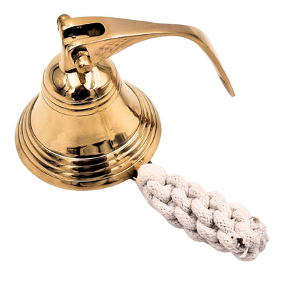 Campana de barco de latón de 7,5 cm con posibilidad de grabado - Regalo ideal estilo marinero - Color dorado, decoración retro para casa o cocina  