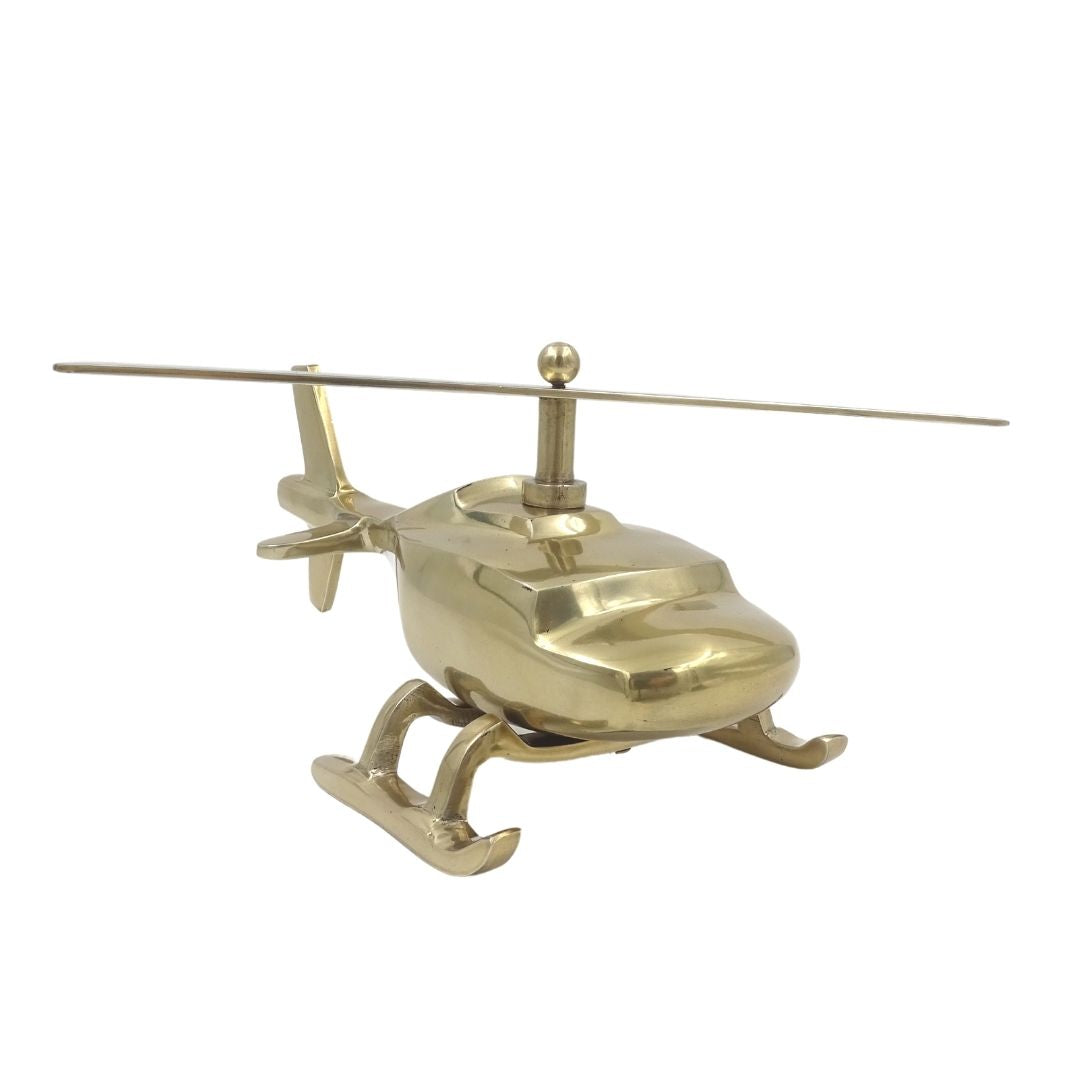 Modelo metálico de helicóptero con posibilidad de grabado personalizado – dorado, 32 cm