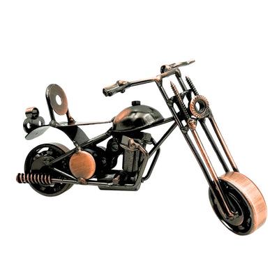 Modelo de motocicleta Chopper M33 con grabado - metálico, cobre-antracita, 15x6x9,5 cm