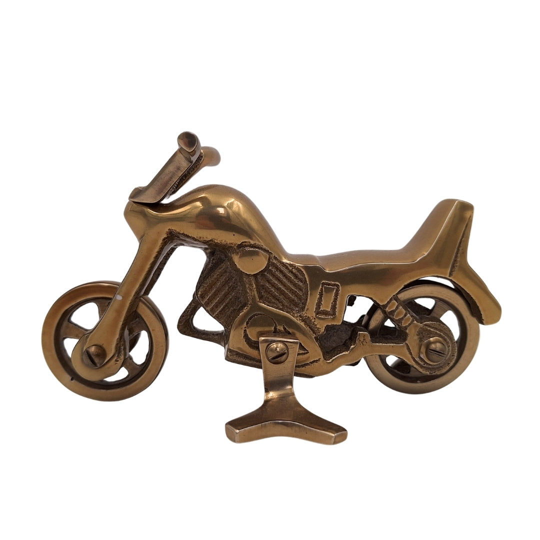 Modelo metálico de motocicleta N-2960 de aluminio en latón antiguo – grabado personalizado para regalo, dimensiones 17,5 x 10 cm