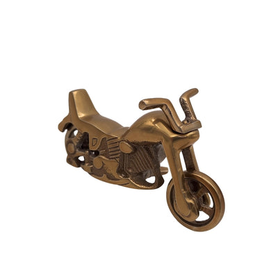 Modelo metálico de motocicleta N-2960 de aluminio en latón antiguo – grabado personalizado para regalo, dimensiones 17,5 x 10 cm