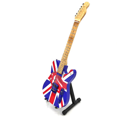 Mini guitarra coleccionable Rolling Stones UK&Tongue MGT-2301B de madera de caoba, posibilidad de grabado personalizado, regalo ideal para cualquier ocasión, altura 27,5 cm  