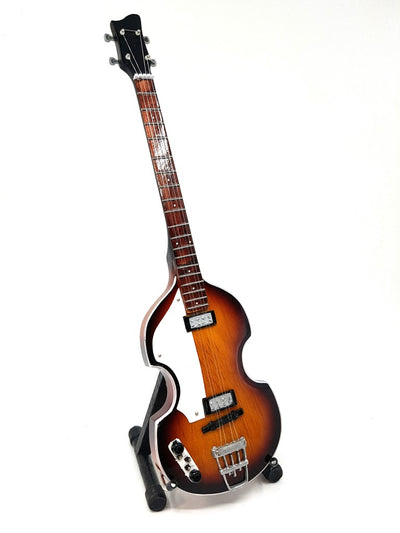 Mini guitarra bajo estilo Paul McCartney, MGT-2028, caoba, opción de personalización con grabado, ideal para regalo, altura 27,5 cm