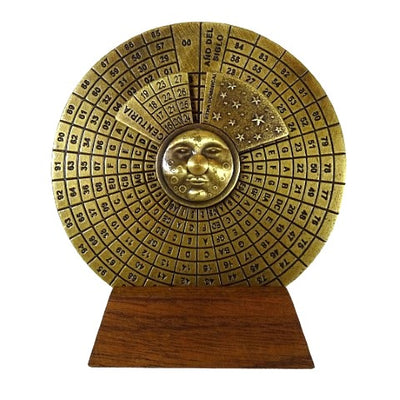 Calendario perpetuo renacentista con grabado - regalo personalizado para los años 1600-2799, elegante decoración de oficina, diámetro 9 cm, estilo renacentista