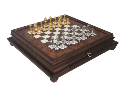 Ajedrez exclusivo Italfama de metal dorado 53x53 cm con posibilidad de grabado personalizado