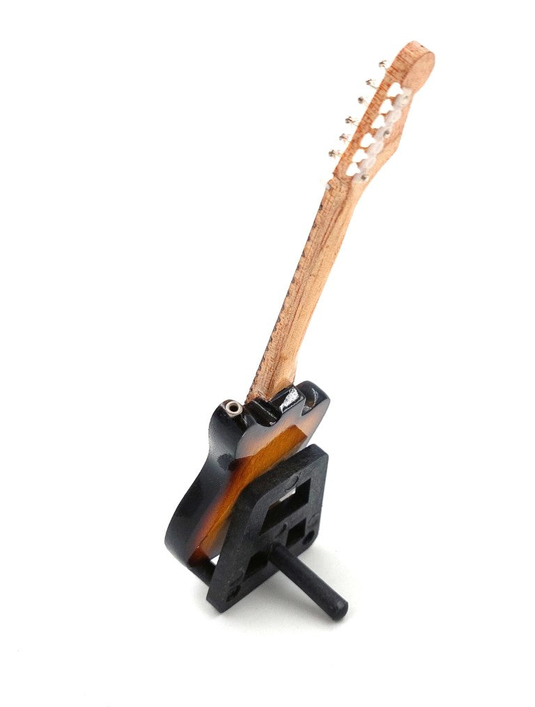 Mini guitarra de 15 cm estilo Kurt Cobain con posibilidad de personalización con grabado - guitarra de caoba marrón para regalo a fan del grunge y Nirvana