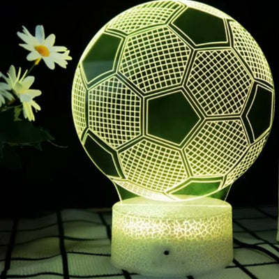 Lámpara nocturna Balón con posibilidad de personalización con grabado - Regalo ideal para amantes del fútbol - 17 cm de altura - 3 colores para elegir - Alimentación por USB o 3 pilas AAA
