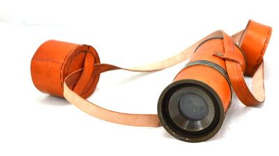 Catalejo retro de latón con correa de cuero NC1596 con posibilidad de personalización mediante grabado