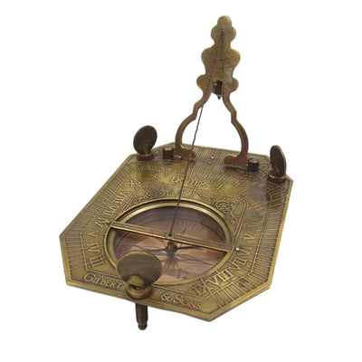 Reloj de sol con brújula retro en caja de madera con posibilidad de personalización de grabado