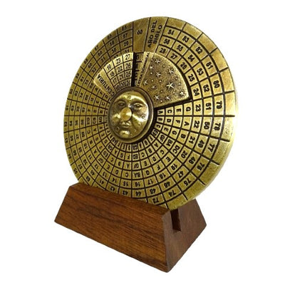 Calendario perpetuo renacentista con grabado - regalo personalizado para los años 1600-2799, elegante decoración de oficina, diámetro 9 cm, estilo renacentista