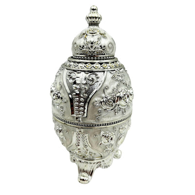 Huevo Fabergé plateado abatible con posibilidad de grabado