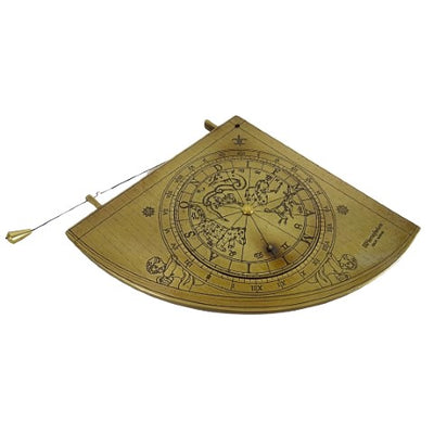 Cuadrante solar de latón Gunter H39 con base de madera, opción de personalización con grabado, regalo ideal para amantes de la astronomía, altura 17 cm, elegante embalaje para regalo