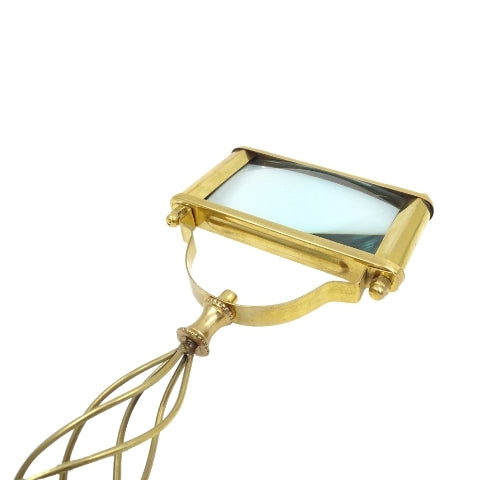 Lupa rectangular de latón con aumento 3.5x