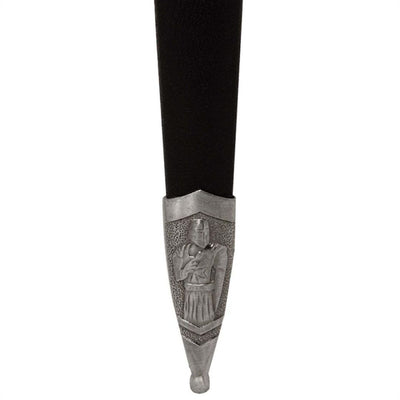 Daga decorativa de los templarios con vaina y grabado - Réplica de acero inoxidable, 40 cm