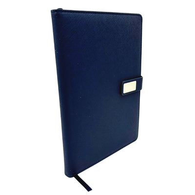 Cuaderno de Piel Azul Marino Elegante A5 con Bolígrafo y Grabado Personalizado en Caja de Regalo