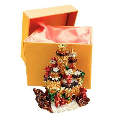 Caja Joyero Decorada con Cristales en Forma de Castillo con Posibilidad de Grabado Personalizado