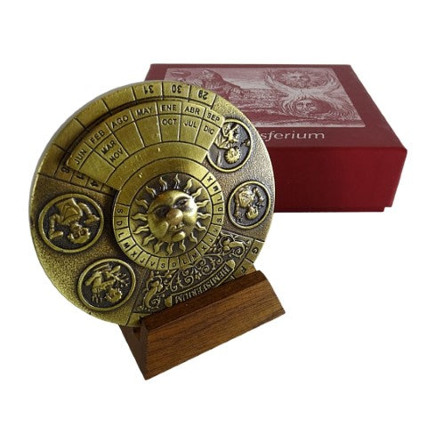 Calendario perpetuo renacentista con grabado - regalo personalizado para los años 1600-2799, elegante decoración de oficina, diámetro 9 cm, estilo renacentista