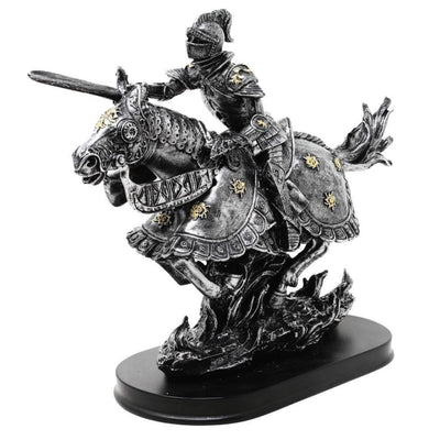 Figura Caballero a caballo 31 cm – pintada a mano en polyresina con posibilidad de personalización con grabado