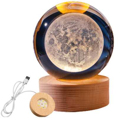 Bola de cristal 3D Luna con grabado