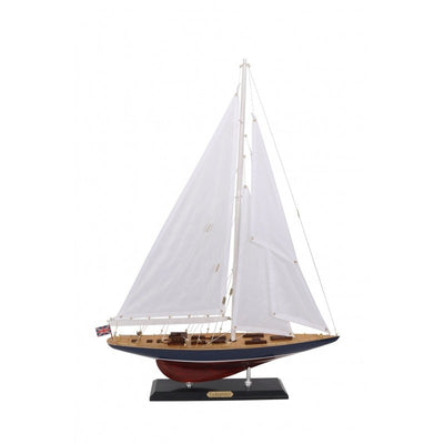 Réplica del yate Endeavour de 70 cm con posibilidad de personalización mediante grabado