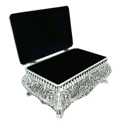Caja metálica plateada para joyas 20-74M con grabado