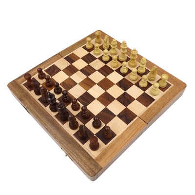 Ajedrez magnético de madera 30x30 cm plegable G614 con grabado