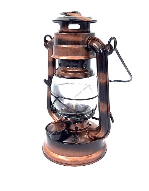 Lámpara de queroseno náutica retro DT245F con posibilidad de personalización con grabado, ideal para regalo, fabricada en vidrio y chapa, altura 19 cm, diseño marinero