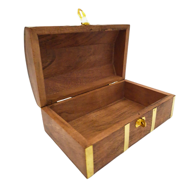 Caja de madera marinera vintage DNU-020 con motivo de ancla de latón, grabado personalizado, ideal para regalo para amantes del mar, dimensiones 18,4 × 12,7 × 7,6 cm