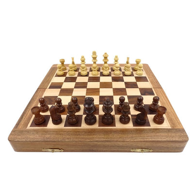 Ajedrez magnético de madera 30x30 cm plegable G614 con grabado