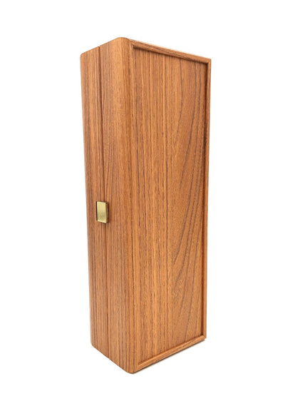 Caja Exclusiva de Madera para Botella de Vino BWXL30 con Posibilidad de Personalización con Grabado, Color Nogal, Ideal para Regalo, Dimensiones 35x14x10 cm