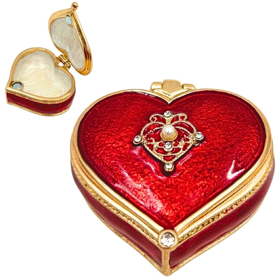 Exclusiva caja joyero en forma de corazón con cristales