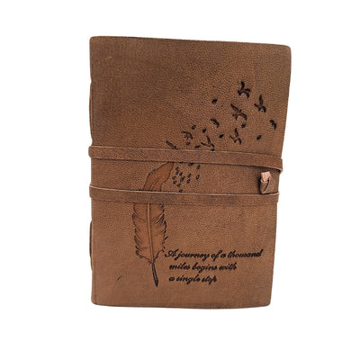Cuaderno de cuero retro con inscripción, 200 páginas