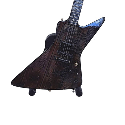 Mini guitarra Metallica James Hetfield MGT-8860 con grabado - Decoración de caoba de 27,5 cm para regalo a fans del rock y coleccionistas