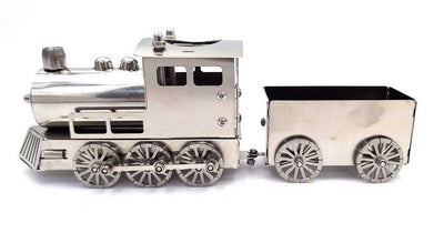 Modelo plateado de tren personalizable con grabado