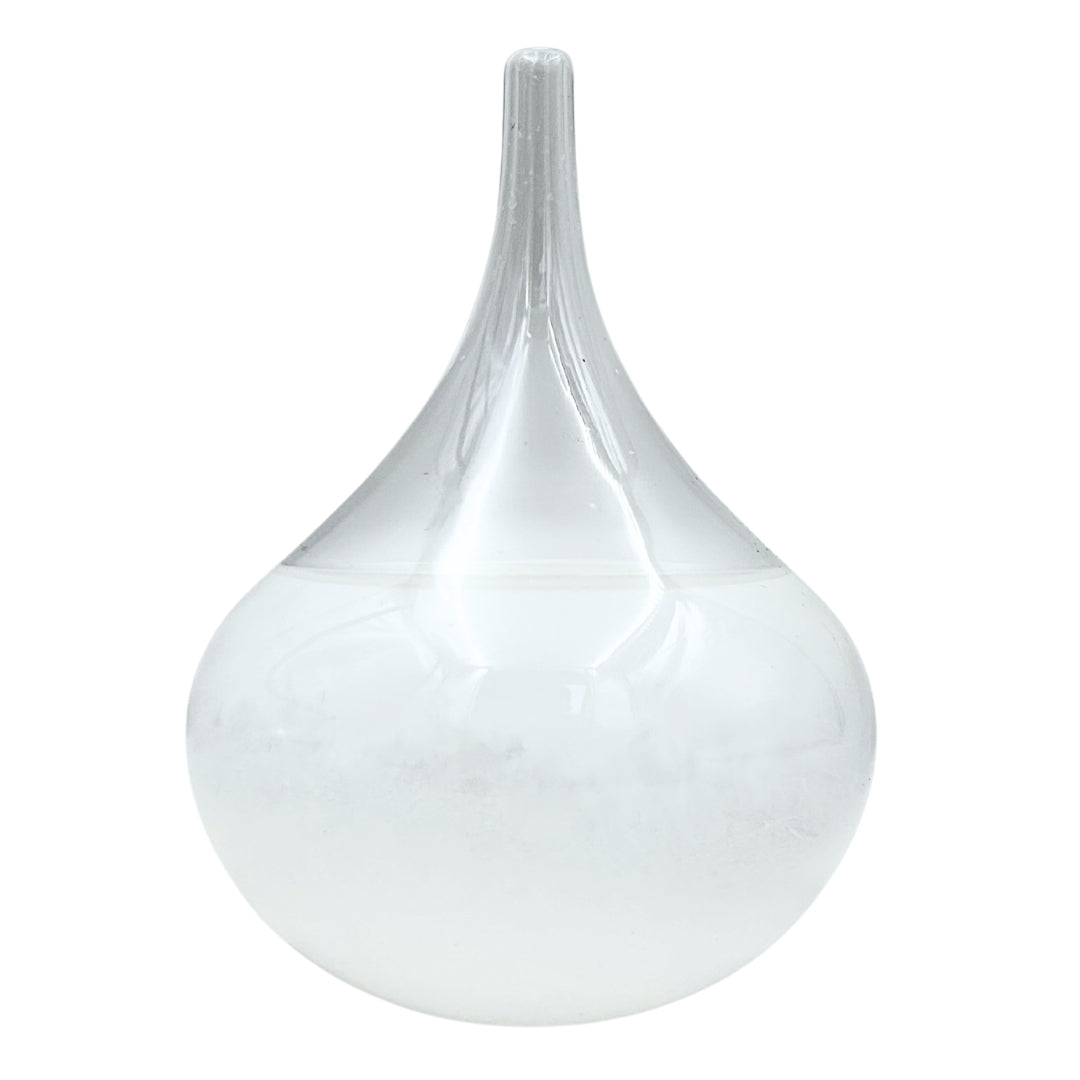 Barómetro de tormenta Fitzroya - Gota Storm Glass con posibilidad de personalización con grabado - regalo elegante en forma de gota, altura 11 cm, recipiente de vidrio con cristales únicos que reaccionan a cambios climáticos