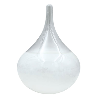 Barómetro de tormenta Fitzroya - Gota Storm Glass con posibilidad de personalización con grabado - regalo elegante en forma de gota, altura 11 cm, recipiente de vidrio con cristales únicos que reaccionan a cambios climáticos