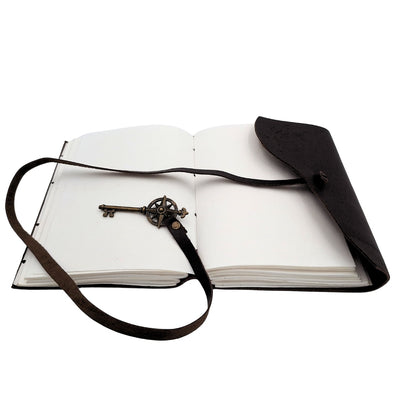 Cuaderno de cuero retro Rosa de los Vientos de 200 páginas con posibilidad de personalización con grabado