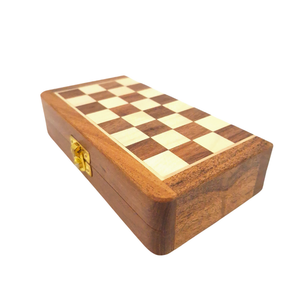 Ajedrez magnético de madera 17x17 cm con grabado personalizado
