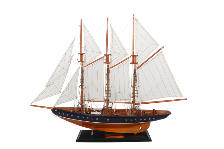 Modelo de goleta Atlantic de 72 cm - réplica del barco legendario con opción de grabado personalizado - regalo ideal para amantes de la navegación - hecho de madera con velas de tela