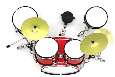 Mini batería roja MDR-0121 con posibilidad de personalización con grabado, ideal para regalo, altura 15 cm, hecha de metal y plástico, escala 1:5