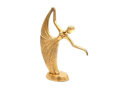 Figura decorativa dorada Bailarina de aluminio con posibilidad de personalización mediante grabado