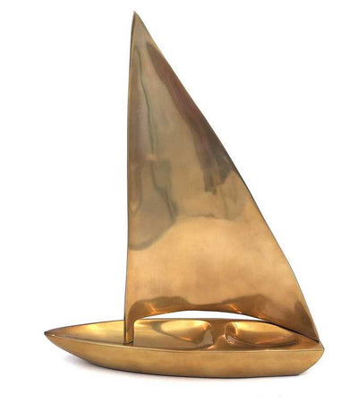 Gran modelo de velero de aluminio 39 x 30 cm con posibilidad de grabado personalizado