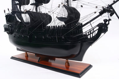 Modelo de barco pirata Perla Negra BP80R con posibilidad de personalización con grabado, longitud 89 cm, regalo exclusivo para cualquier ocasión, artesanía artística, base de madera