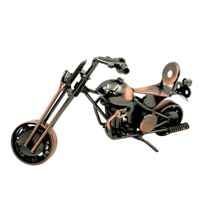Modelo de motocicleta Chopper M33 con grabado - metálico, cobre-antracita, 15x6x9,5 cm