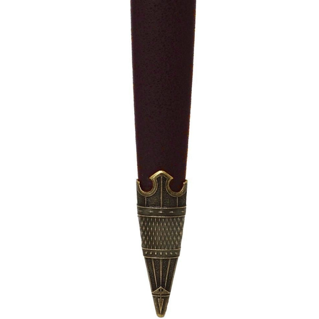 Daga templaria en funda decorativa con grabado – Réplica de acero inoxidable, 40 cm  