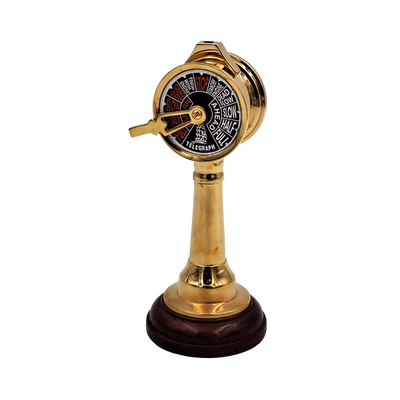 Telégrafo naval COM-2005 de latón y madera, altura 16 cm, grabado personalizado, ideal para regalo a amantes de la navegación