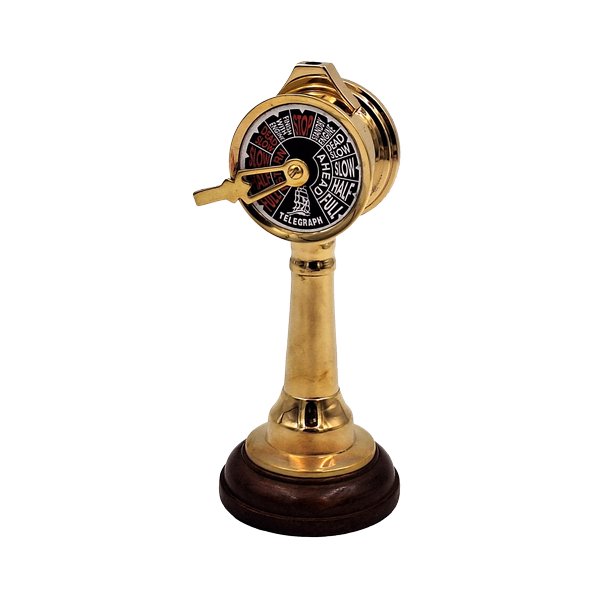 Telégrafo naval COM-2005 de latón y madera, altura 16 cm, grabado personalizado, ideal para regalo a amantes de la navegación